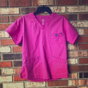 Med Couture Pink Scrub Top